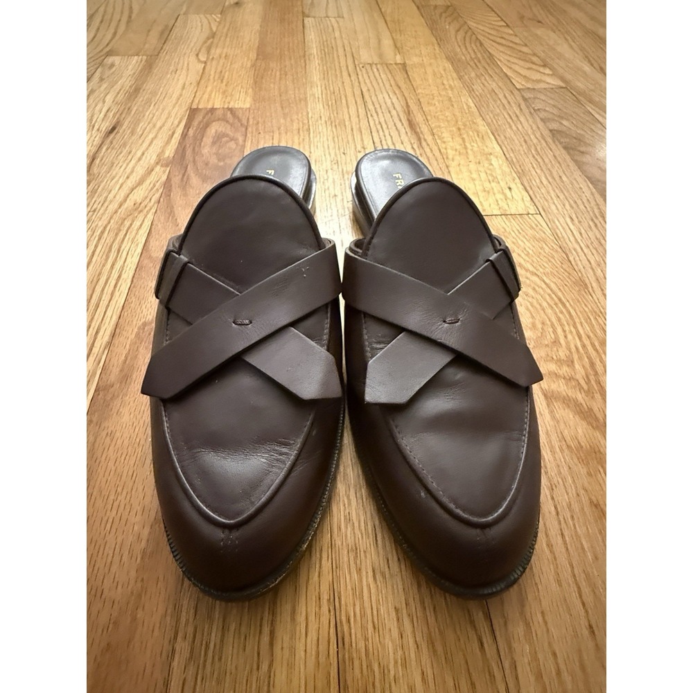 FRAME LE WILLOUGHBY LEATHER MULE/ SLIDE SIZE EU 38 BORDEAUX‎ Brown